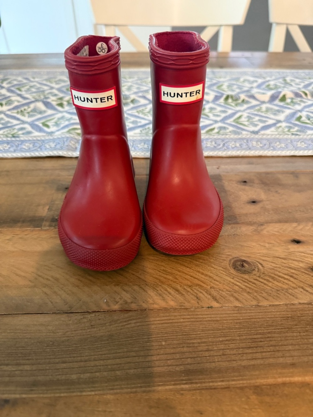 Hunter Bright Red Kids Rubber Rain Boots
